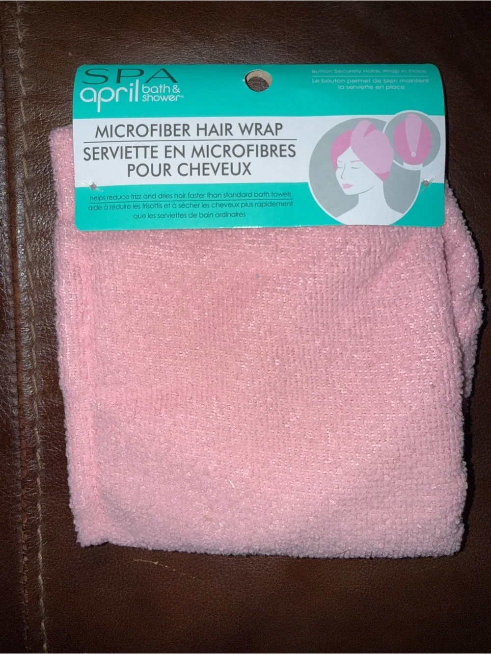 2 - Pink Microfiber Hair Wrap - Fast Drying Hair Towel